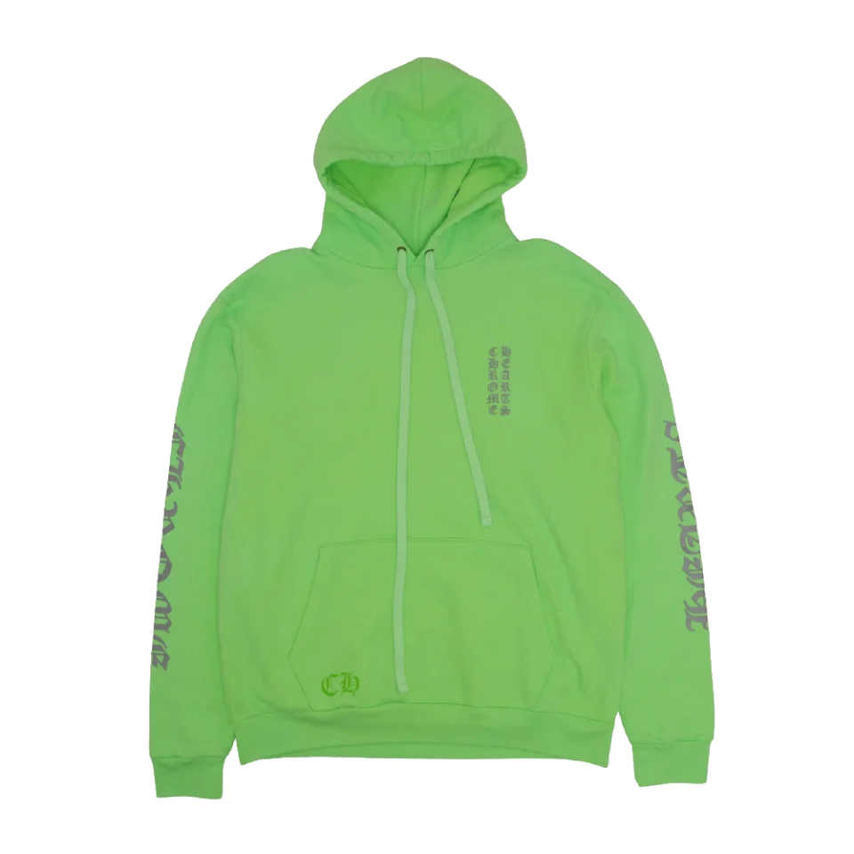 Chrome Hearts 3M Vertical Logo Hoodie - Green