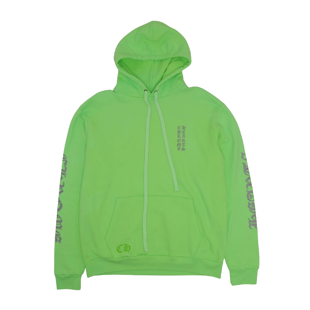 Chrome Hearts 3M Vertical Logo Hoodie - Green